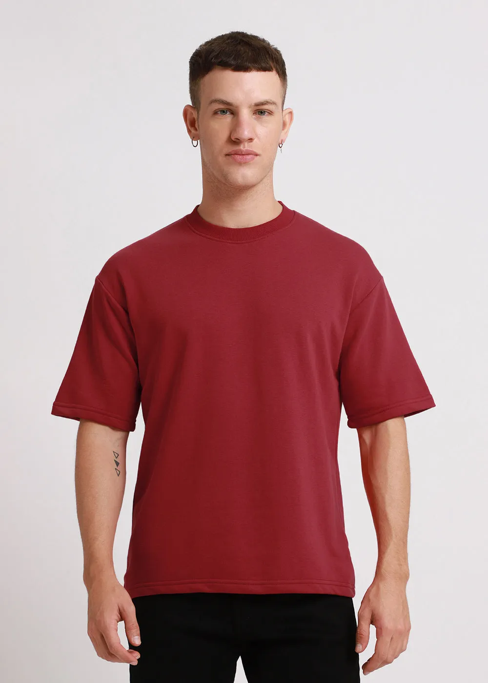 Crimson Red Oversized Basic T-shirt