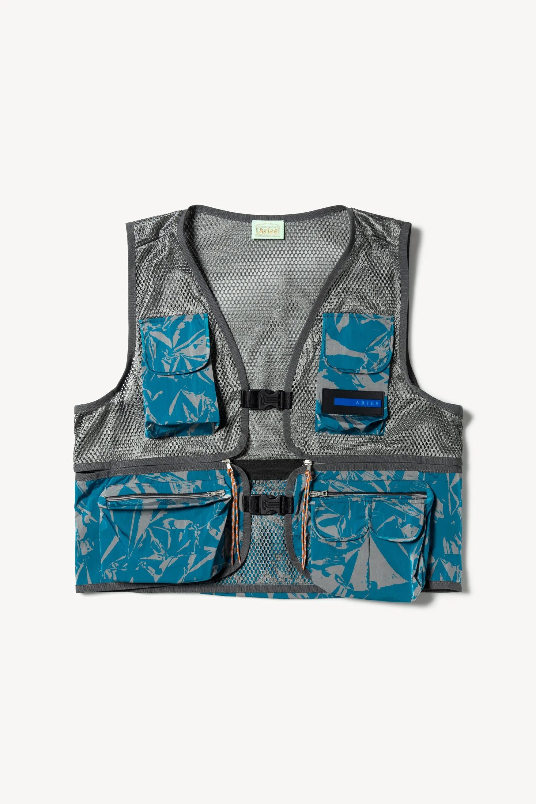 Crinkle Mesh Cargo Vest