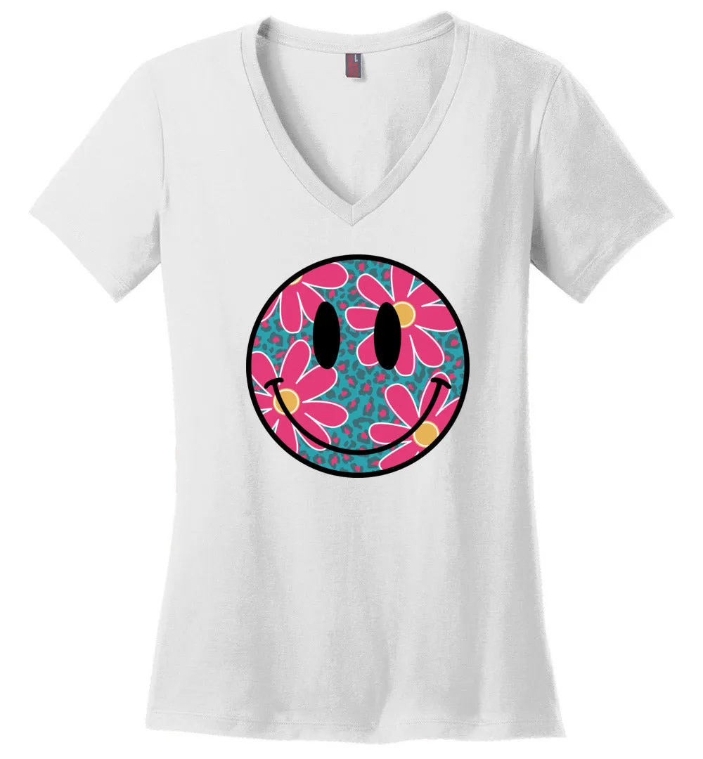 Daisy Smiley Face V-Necks