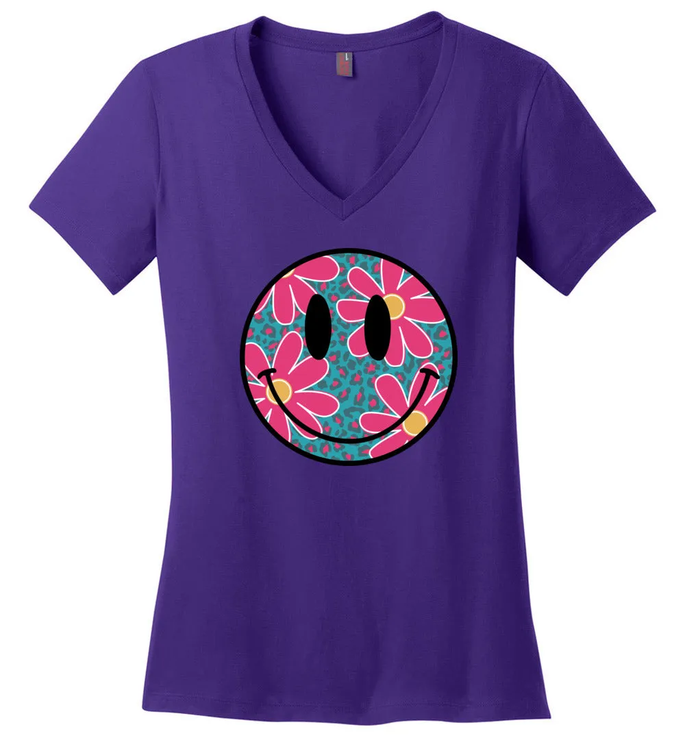 Daisy Smiley Face V-Necks