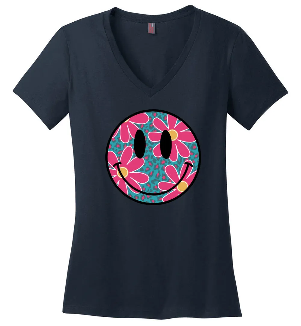 Daisy Smiley Face V-Necks