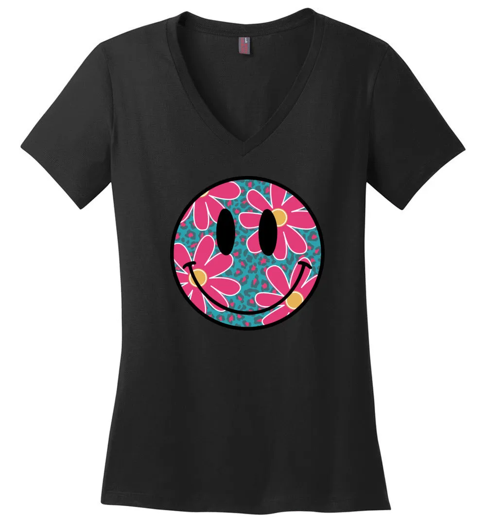 Daisy Smiley Face V-Necks