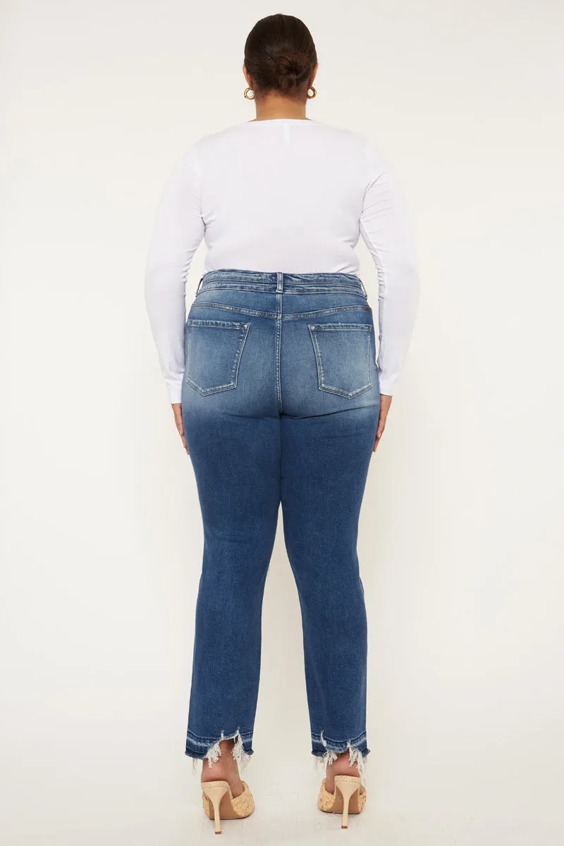 Damila High Rise Slim Straight Jeans (Plus Size)