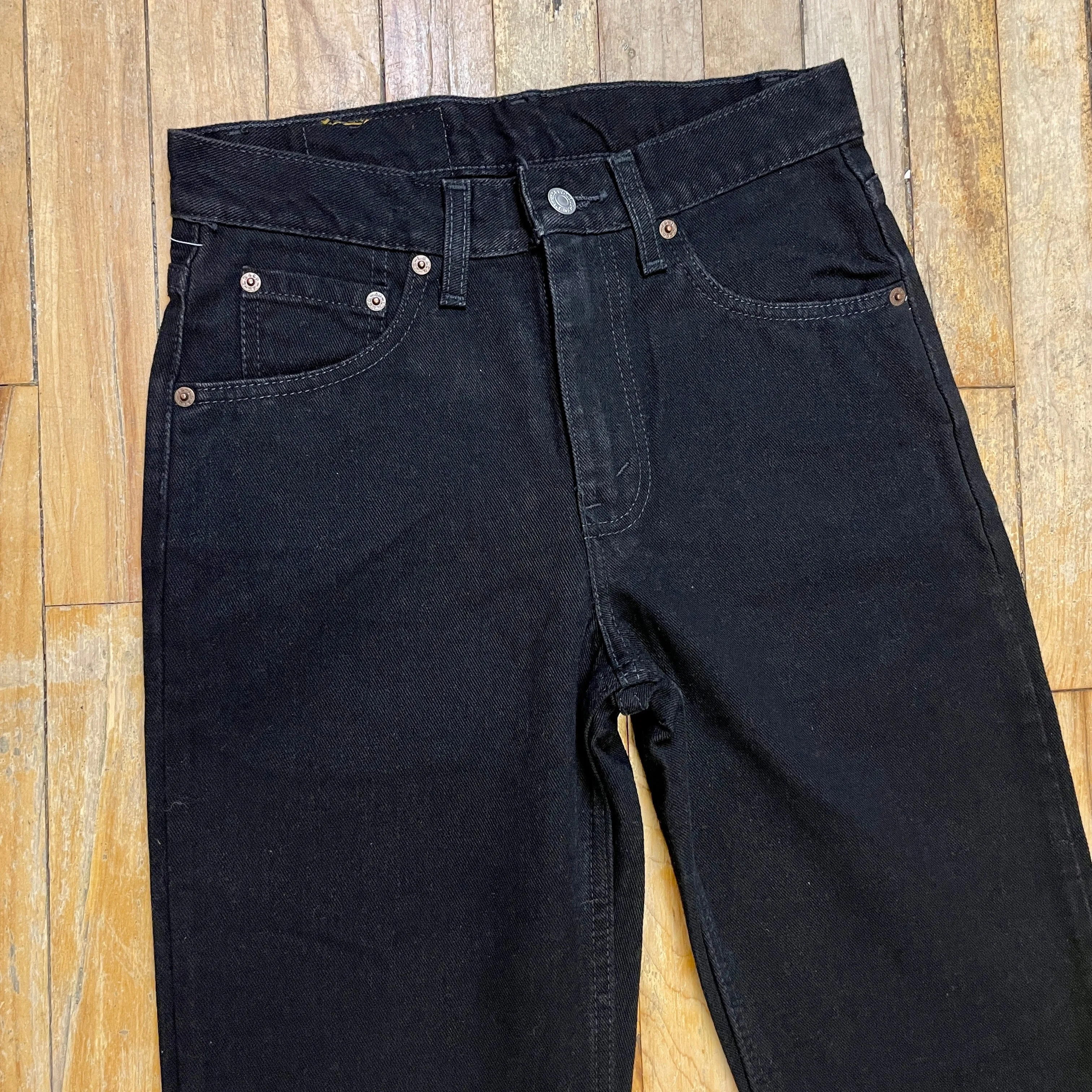 Deadstock Vintage Levi's Black 516 Slim Fit Straight Leg Denim Jeans Made in Canada 29" Waist