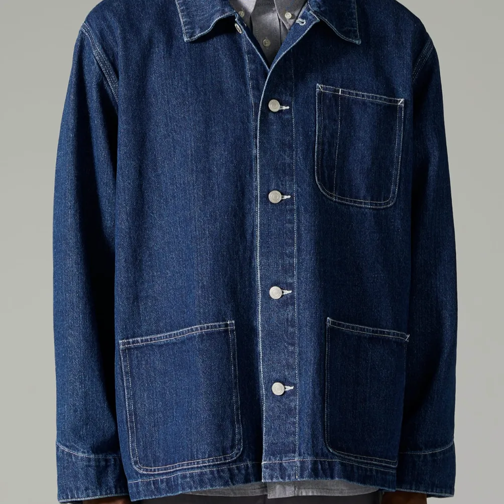 DENIM LOOSE FIT COVERALL JACKET - INDIGO