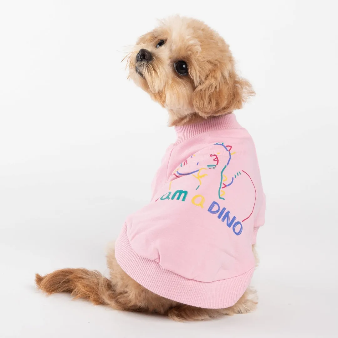 Dino Rainbow Sweatshirt - Pink