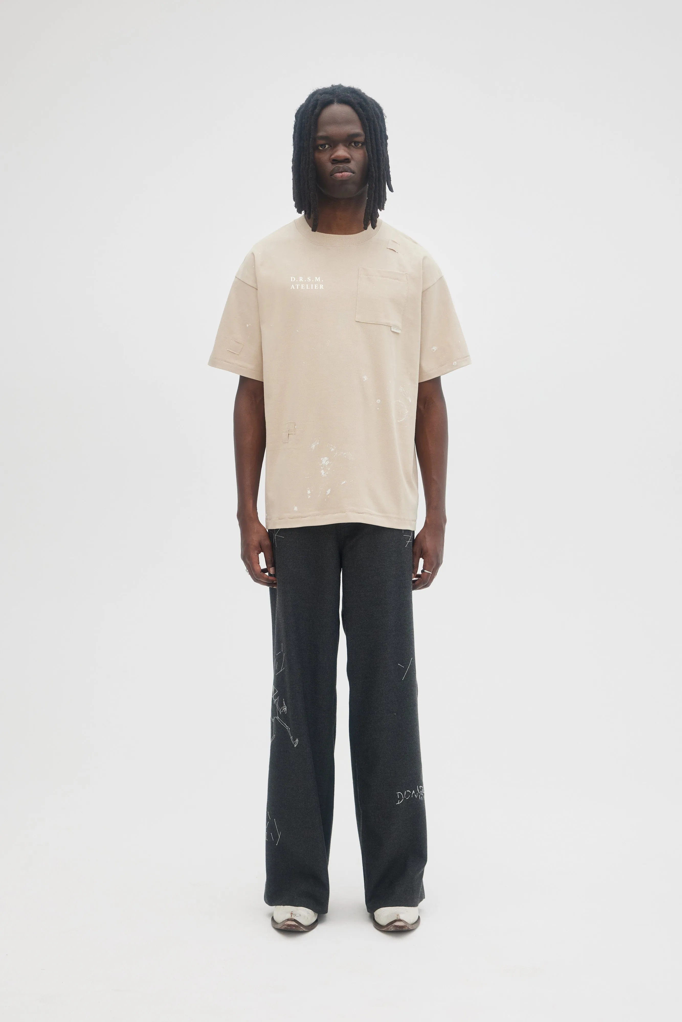 DOMREBEL Atelier Pocket Tee - Dust