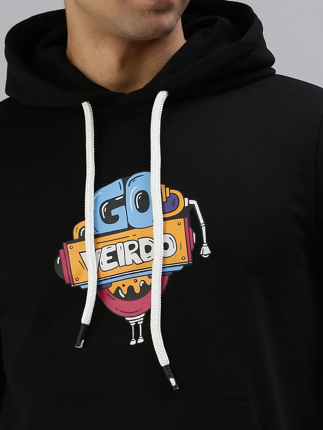 Doodle Black Back Graphic Printed Hoodie