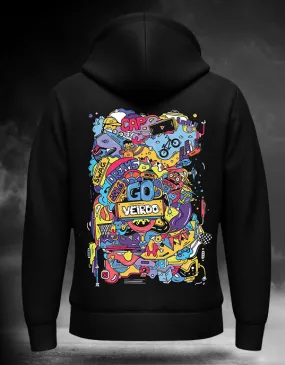 Doodle Black Back Graphic Printed Hoodie