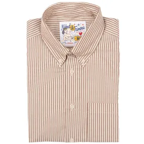 Easy Shirt  - Soft Finish Classic Stripe - Cream   Brown