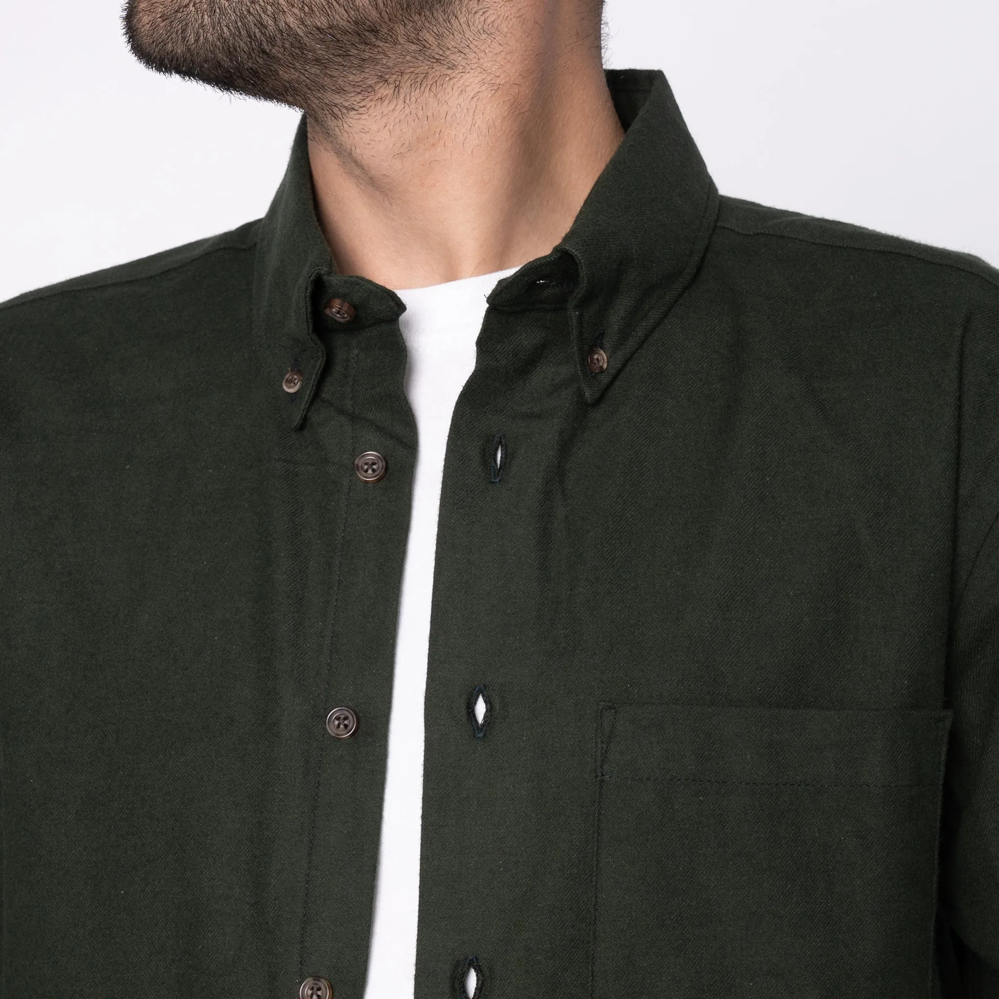 Easy Shirt - Solid Flannel - Forest