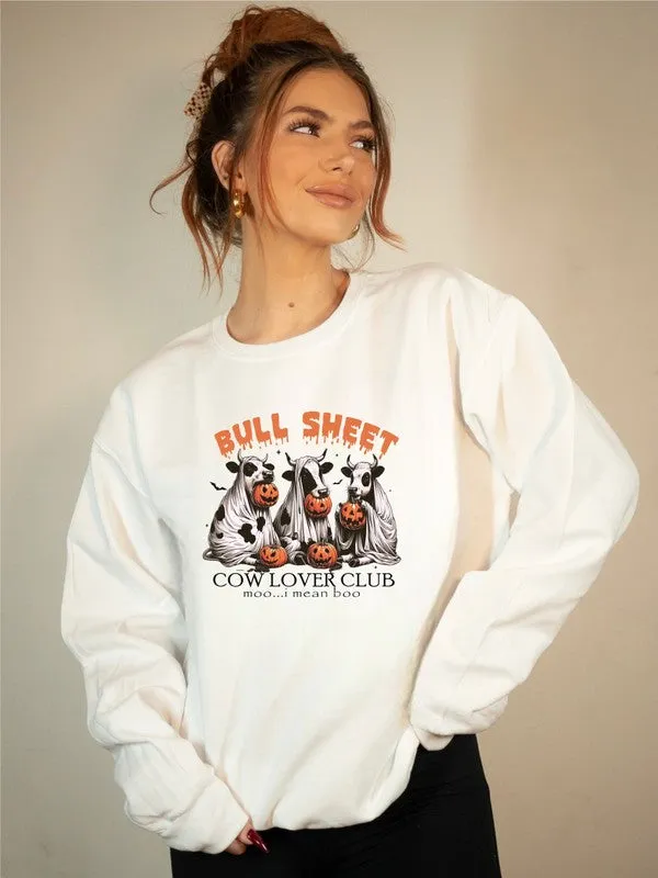 Explore More Collection - Bull Sheet Cow Lover Graphic Crewneck Sweatshirt