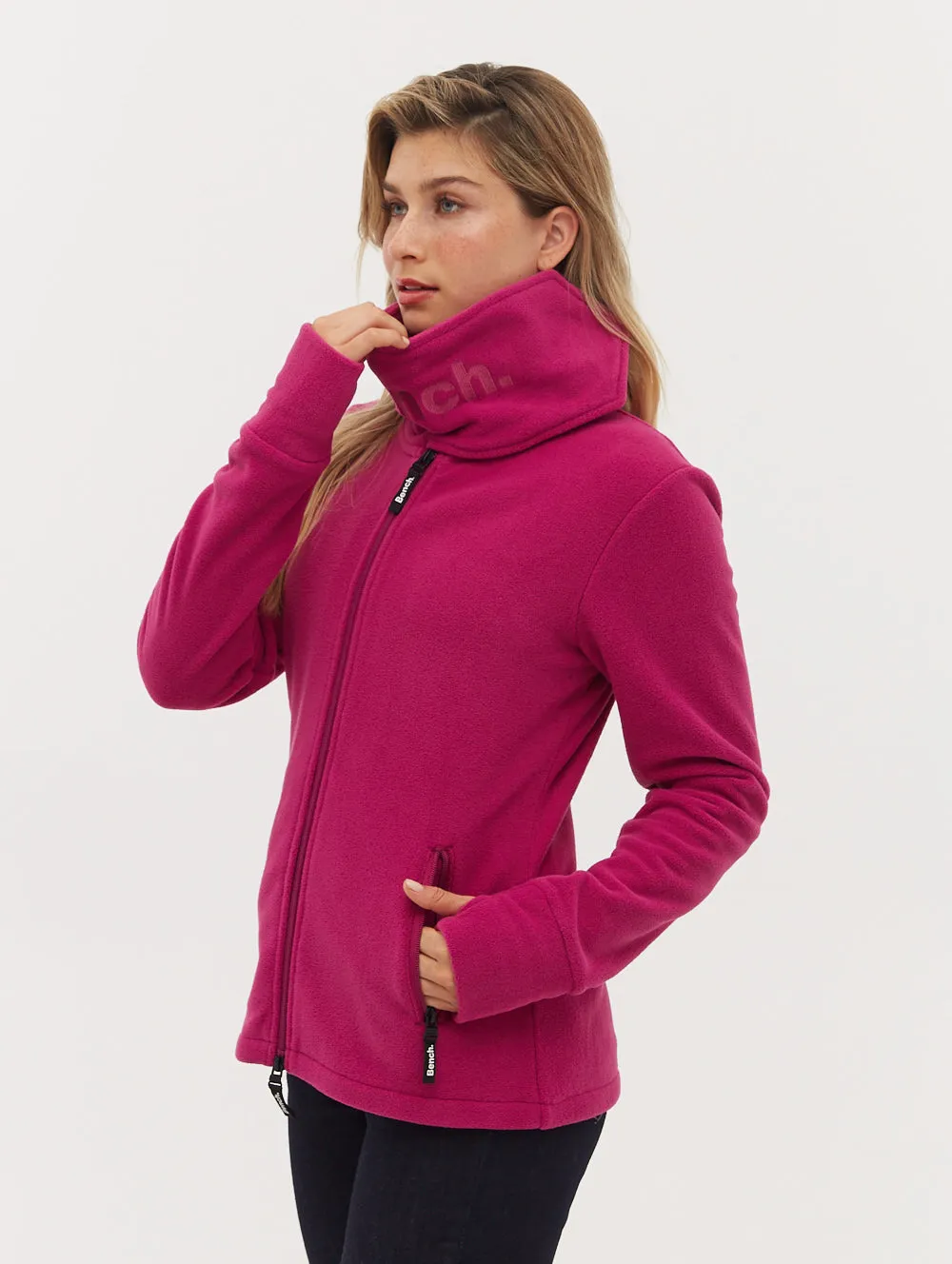 Funnel Microfleece Zip-Up Wrap Neck