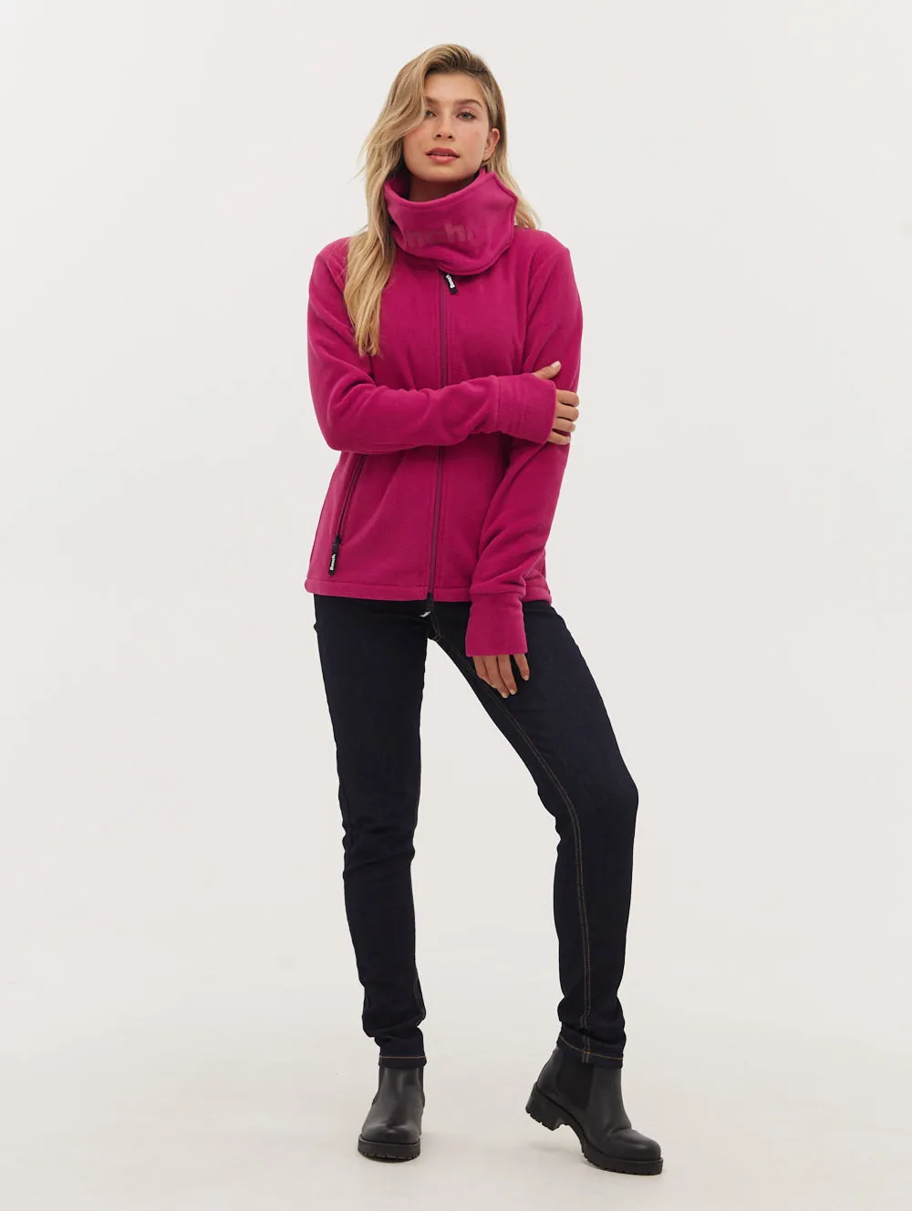 Funnel Microfleece Zip-Up Wrap Neck