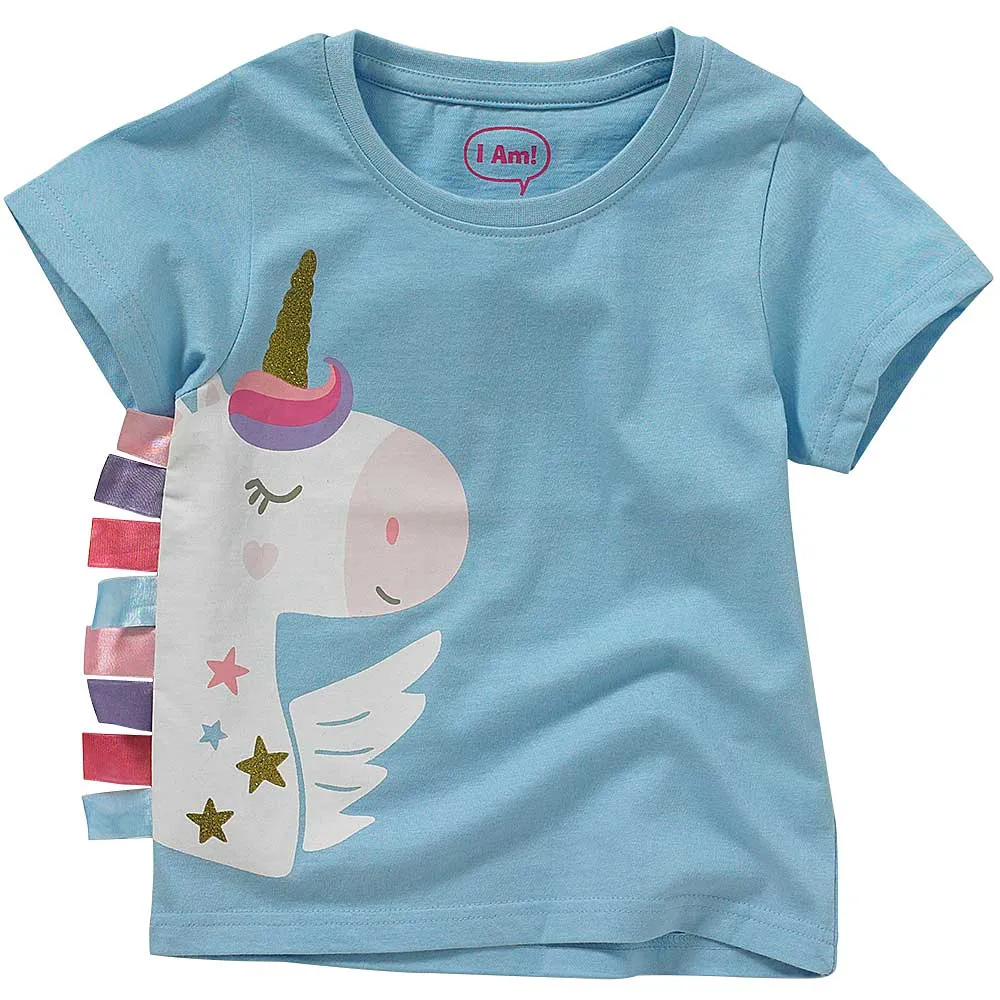 Girls Unicorn Ribbon T-Shirt