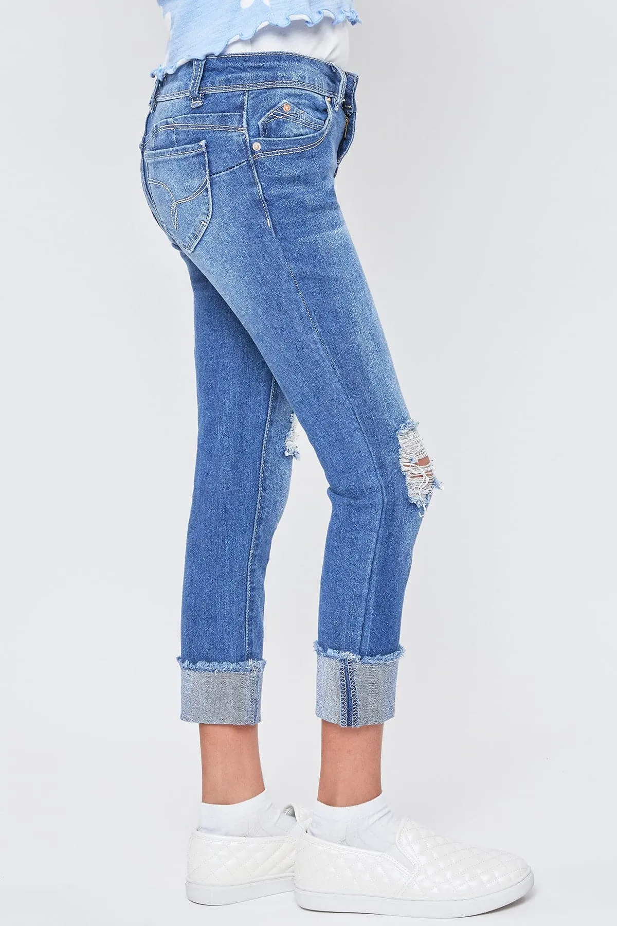 Girls WannaBettaFit Mid-Rise Mega Cuff Skinny Jeans