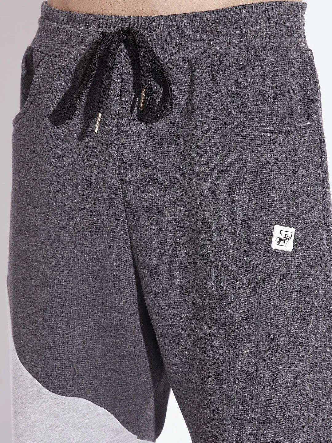 Grey Cut Sew Relaxed Fit Joggers