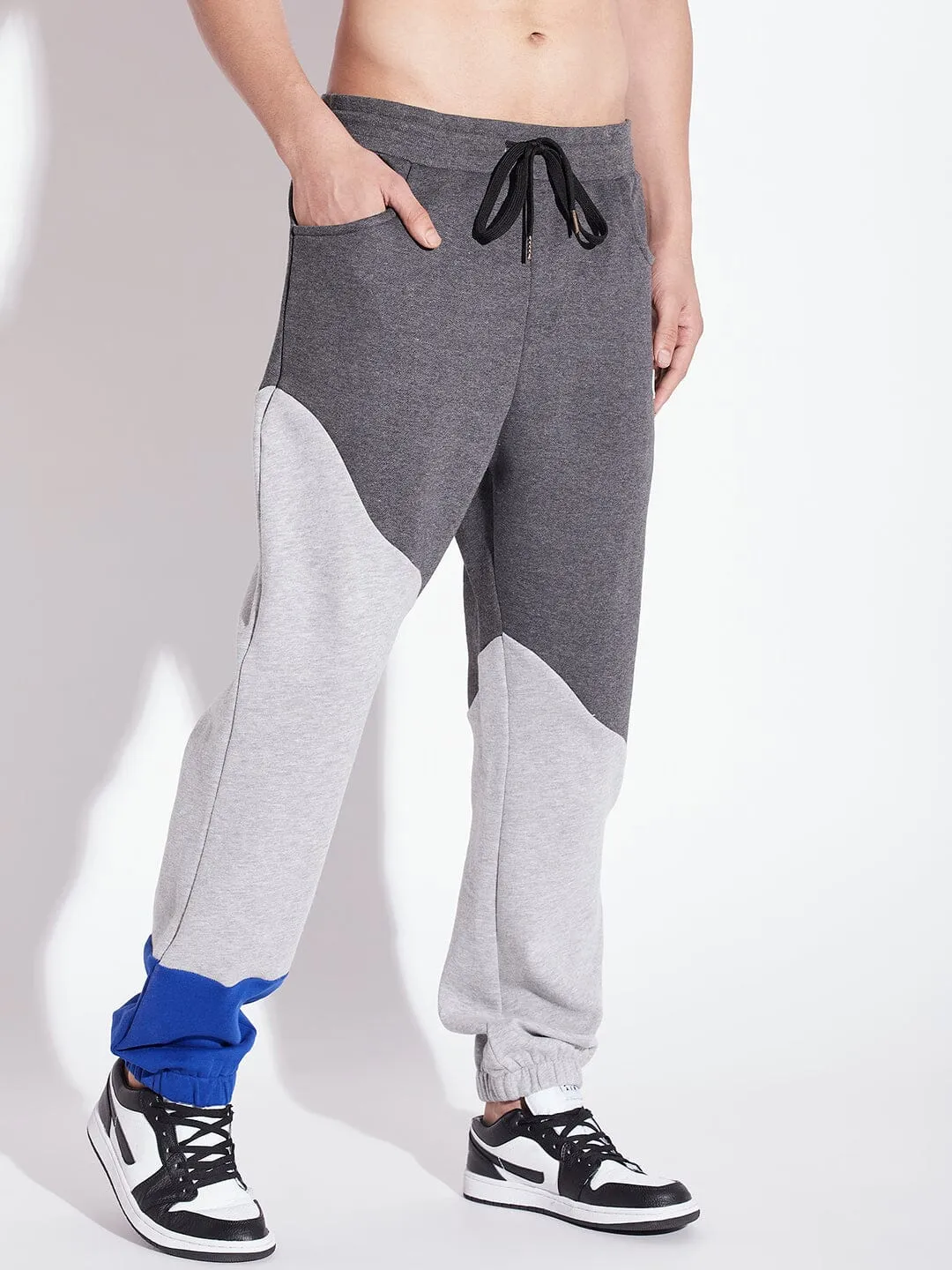 Grey Cut Sew Relaxed Fit Joggers