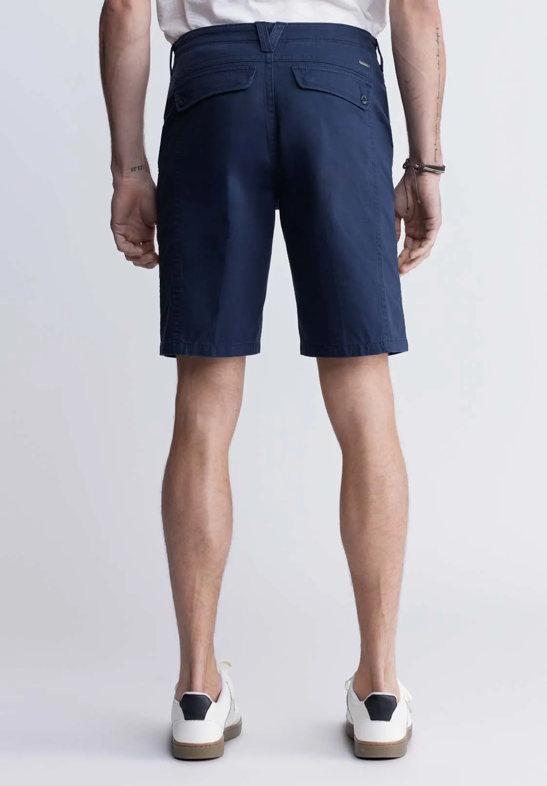 Hadrian Men's Flat Front Shorts in Midnight Blue - BM24266