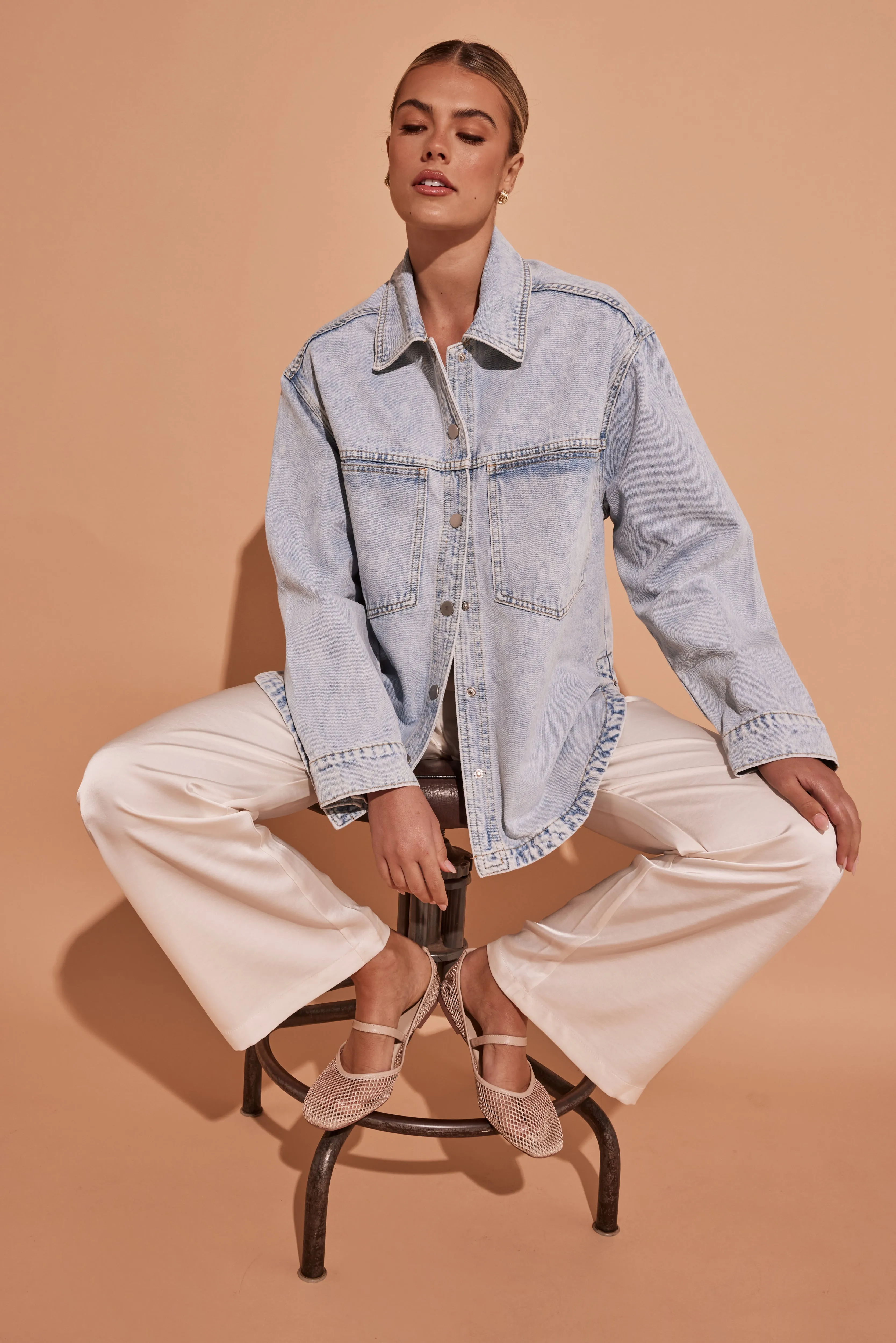 Hallie Denim Shirt (Blue)