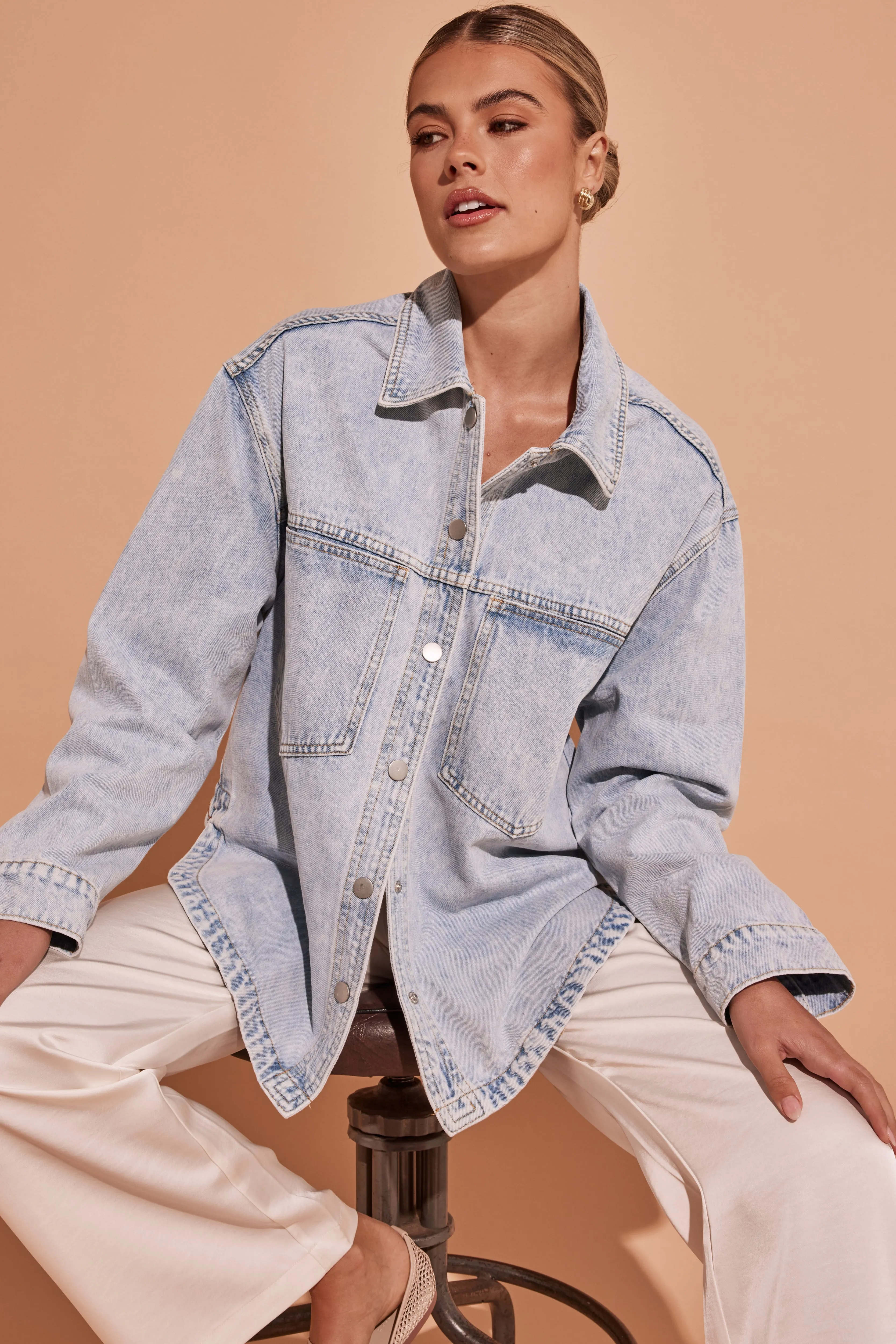 Hallie Denim Shirt (Blue)