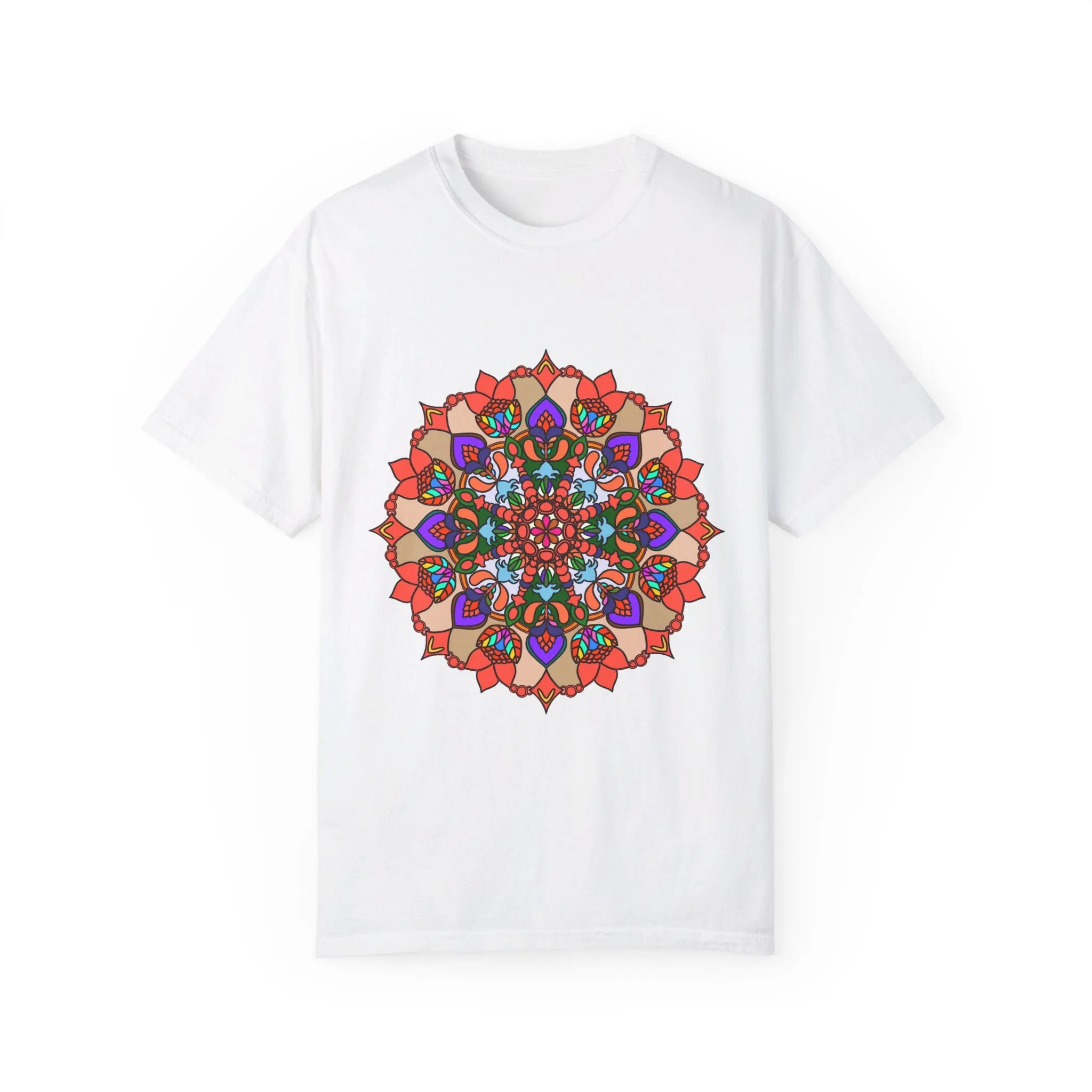 Handmade Mandala Design T-Shirt - 100% Cotton