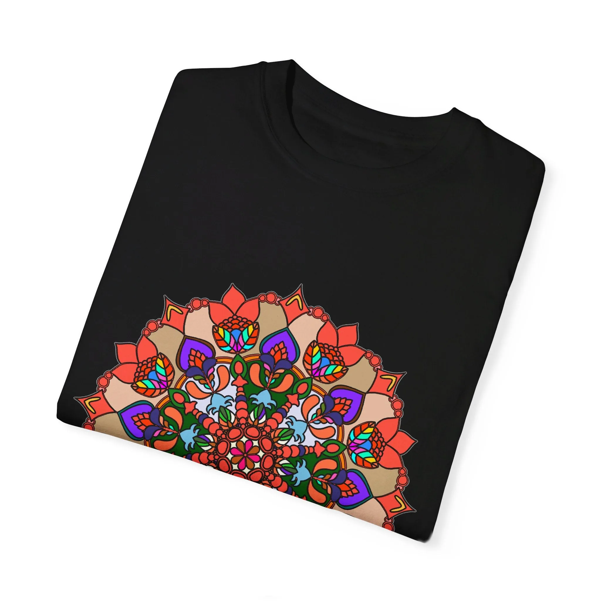 Handmade Mandala Design T-Shirt - 100% Cotton