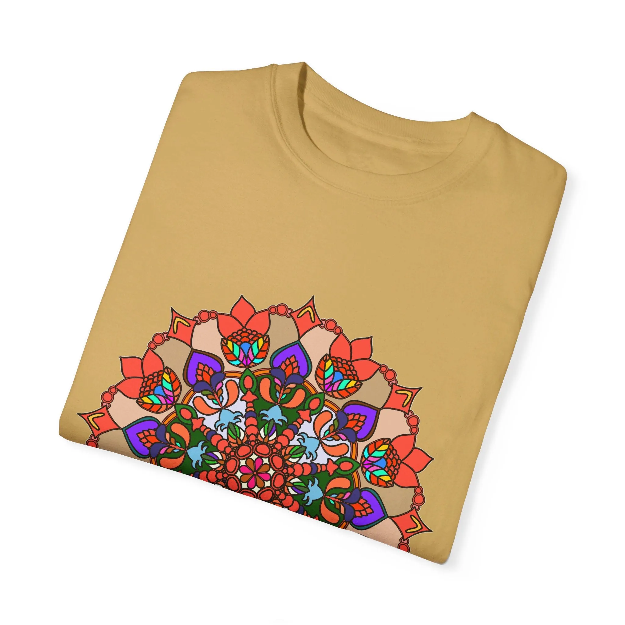 Handmade Mandala Design T-Shirt - 100% Cotton