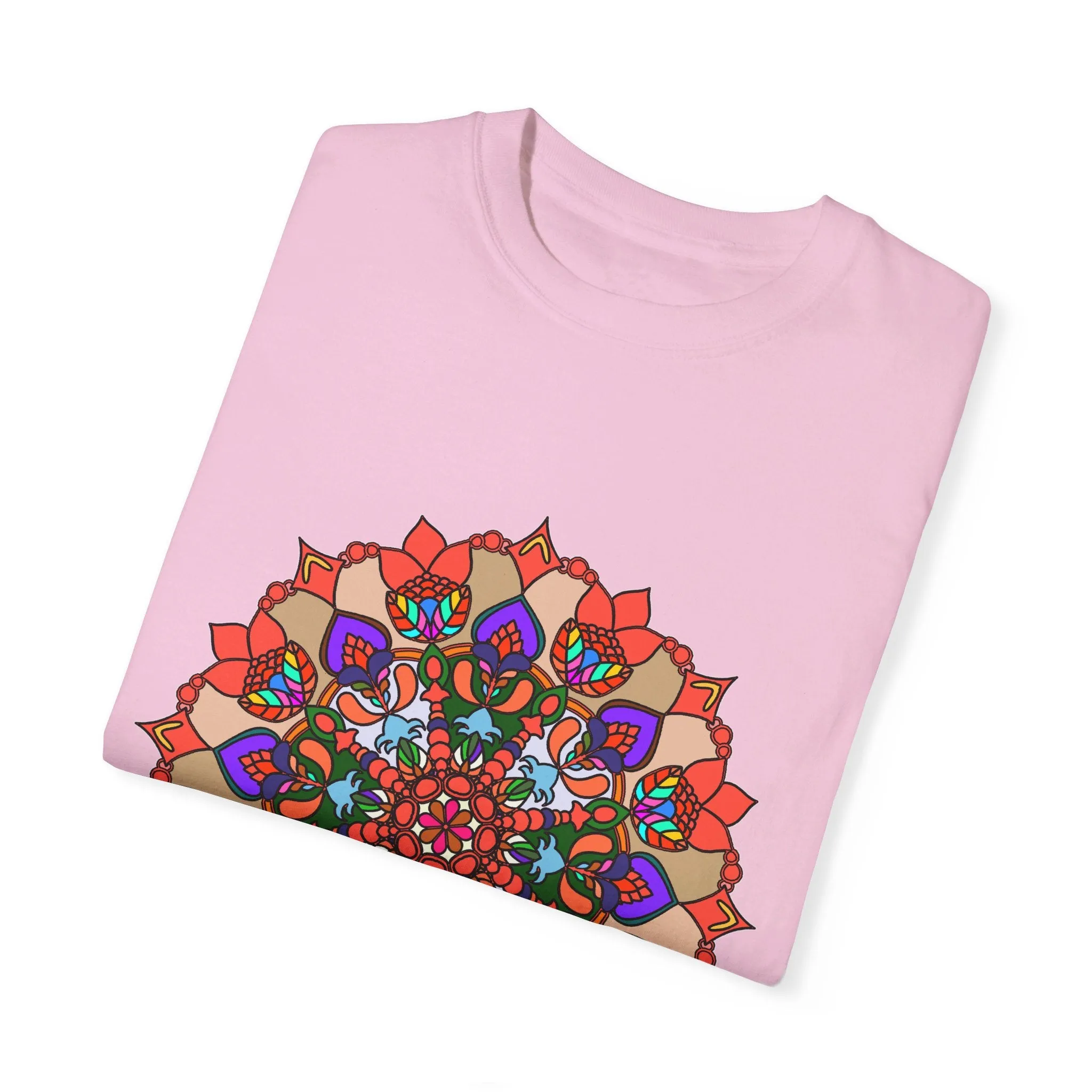 Handmade Mandala Design T-Shirt - 100% Cotton