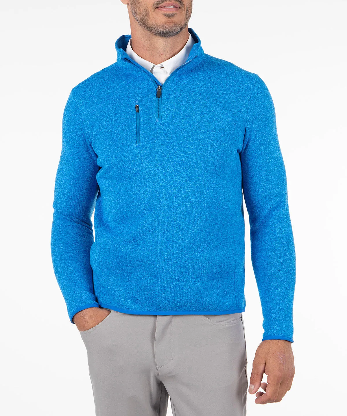 Heathered Quarter-Zip Performance Fleece Pullover