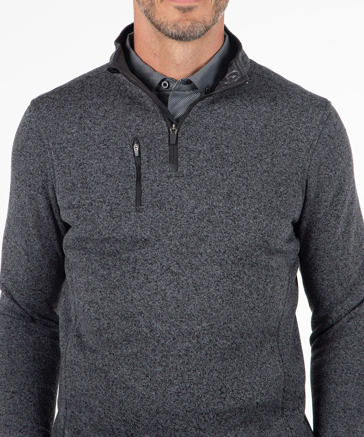 Heathered Quarter-Zip Performance Fleece Pullover