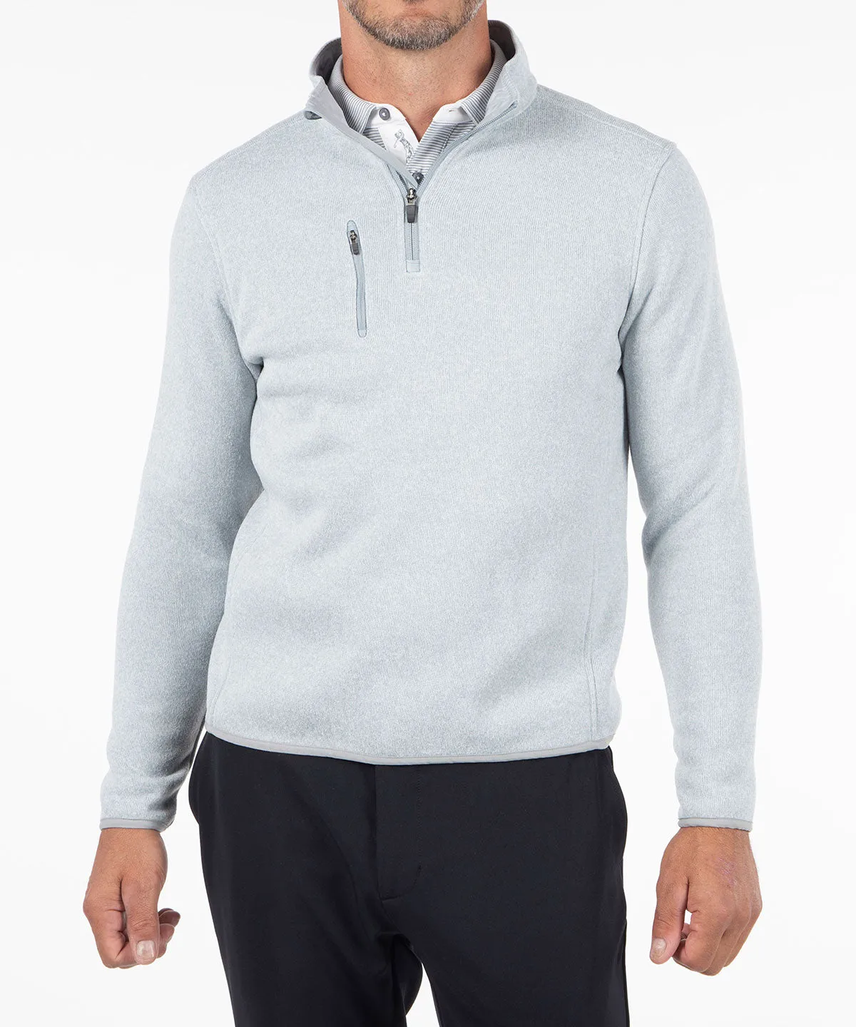 Heathered Quarter-Zip Performance Fleece Pullover