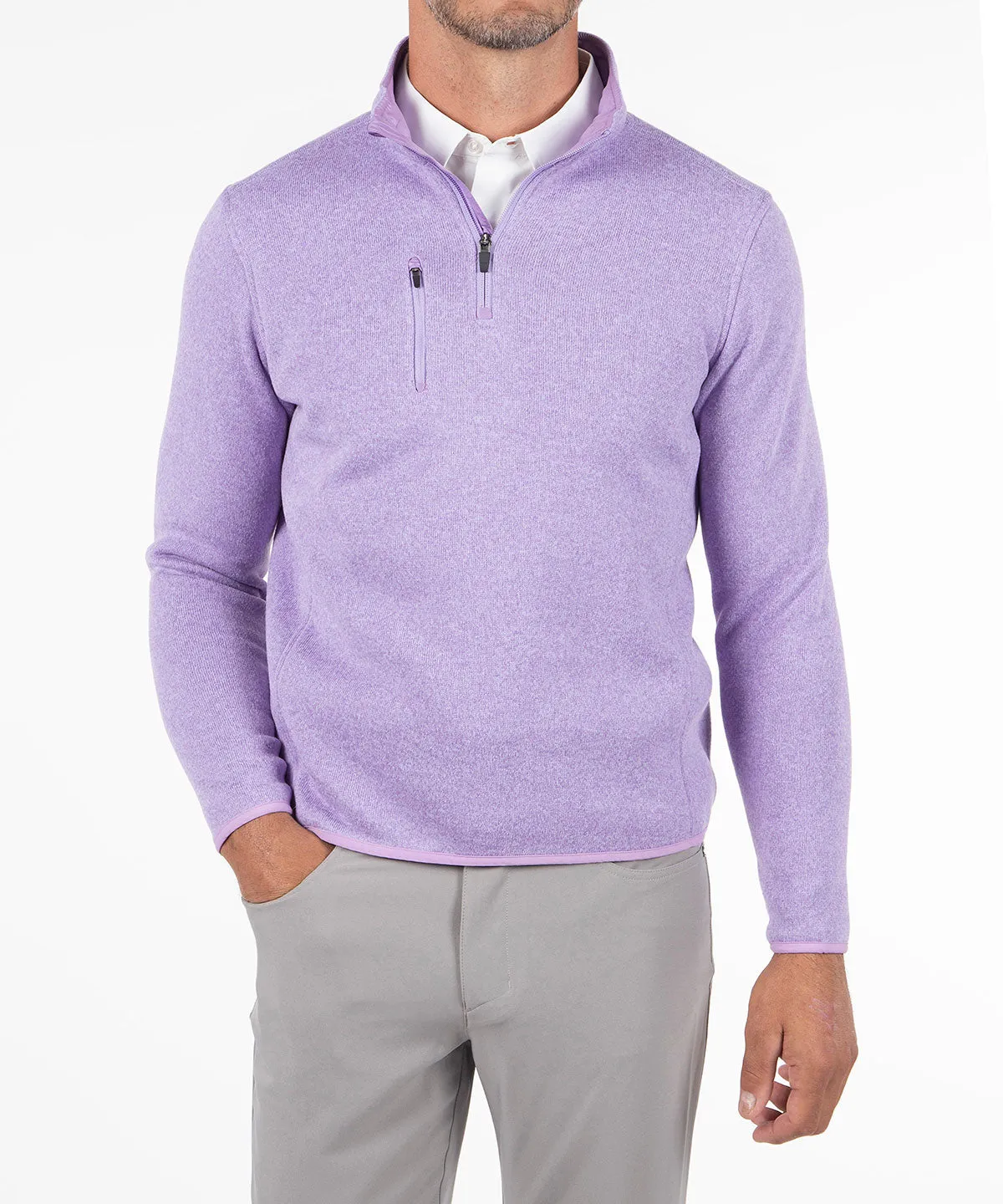 Heathered Quarter-Zip Performance Fleece Pullover