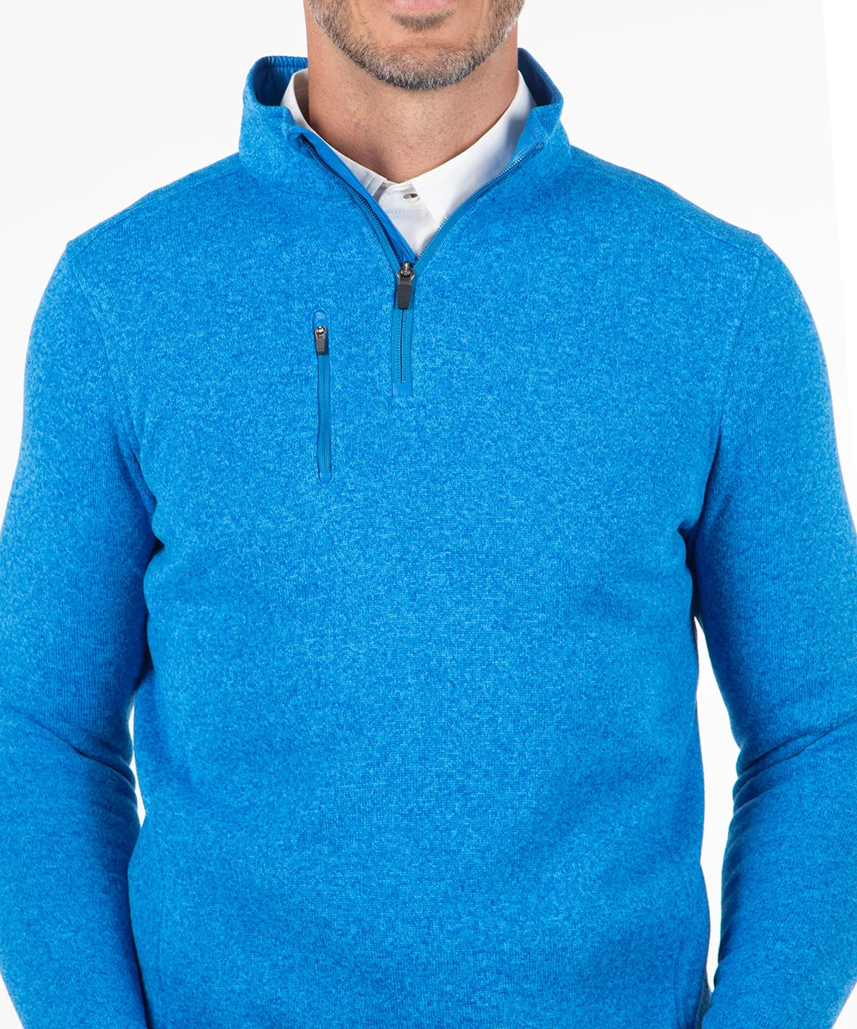 Heathered Quarter-Zip Performance Fleece Pullover