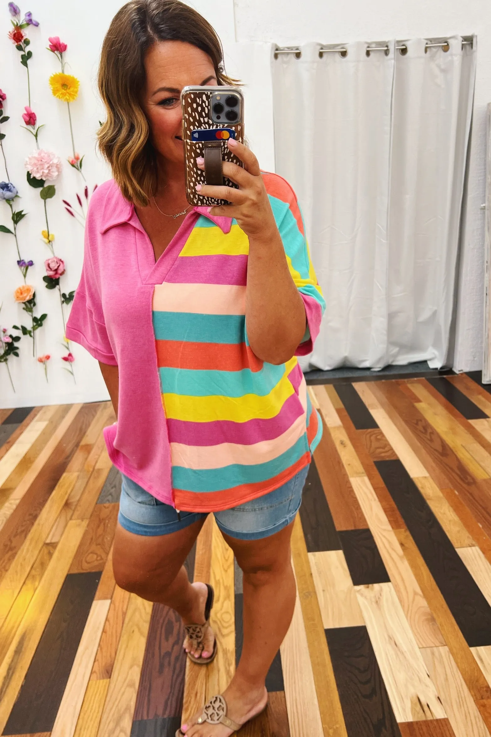 Henrietta Colorblock Collared Top