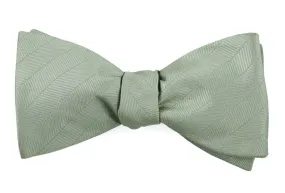 Herringbone Vow Sage Green Bow Tie