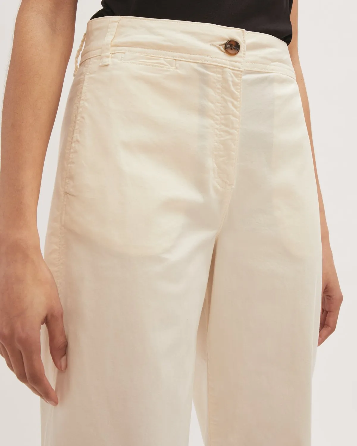 High Waist Wide Leg Chino | Ivory