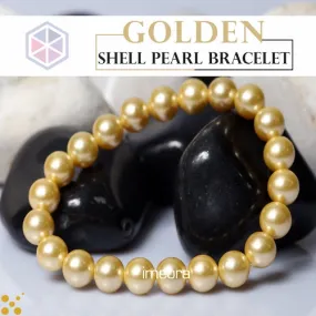 Imeora Golden 8 mm Shell Pearl Bracelet