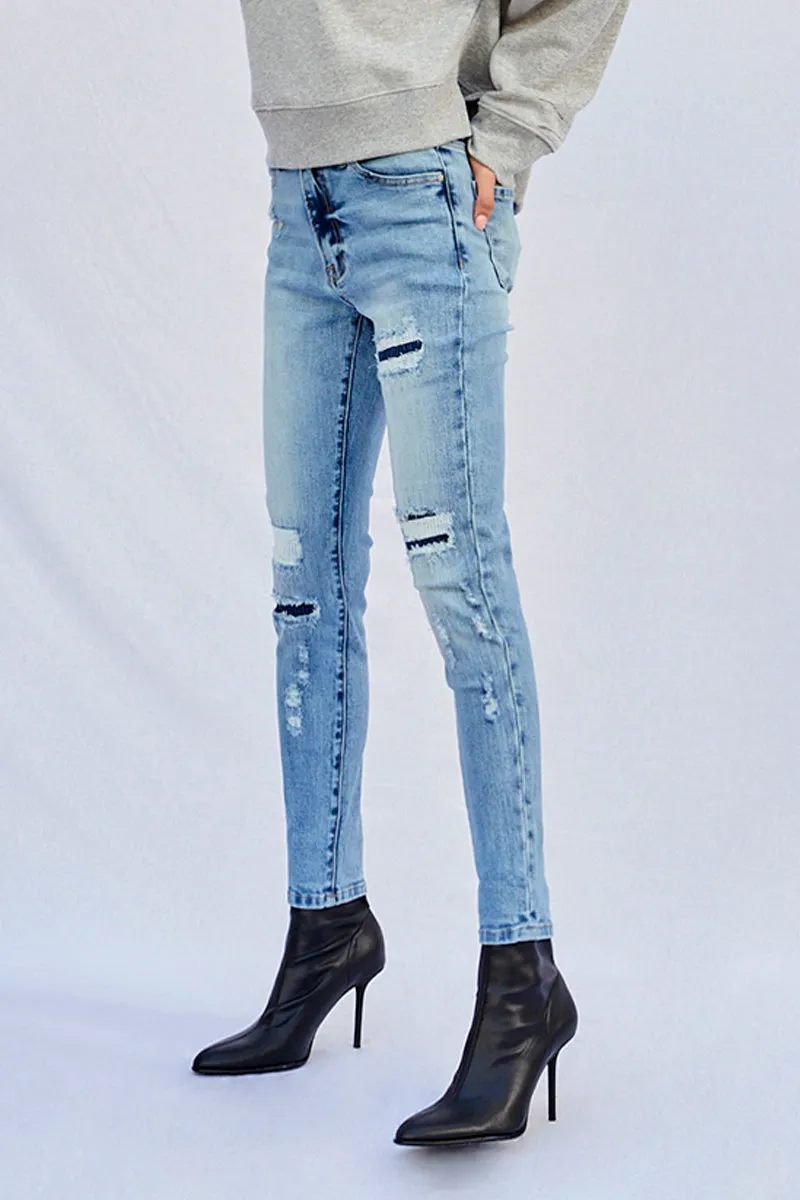 Insane Mid Rise Ankle Skinny Jeans