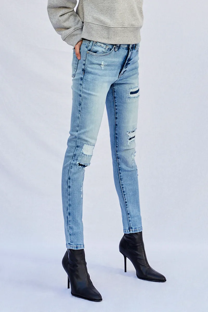 Insane Mid Rise Ankle Skinny Jeans