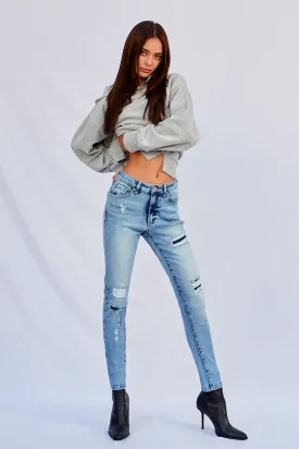 Insane Mid Rise Ankle Skinny Jeans