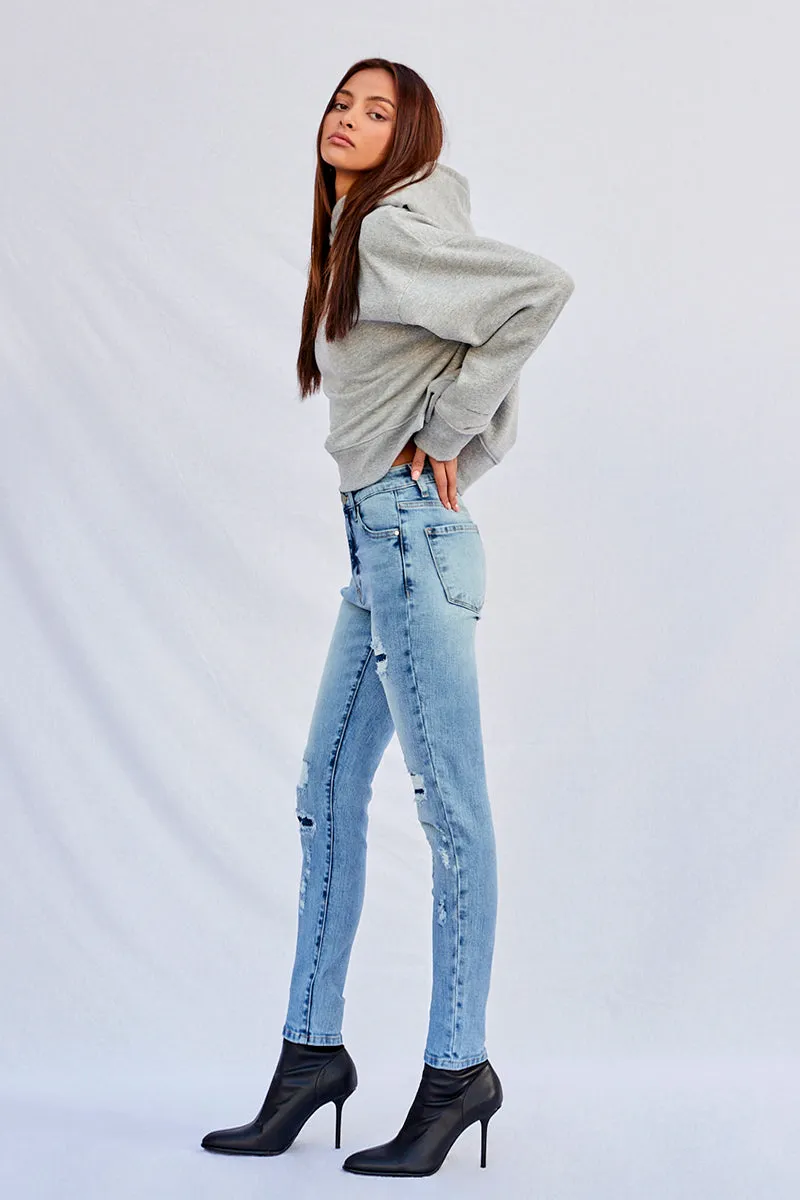 Insane Mid Rise Ankle Skinny Jeans