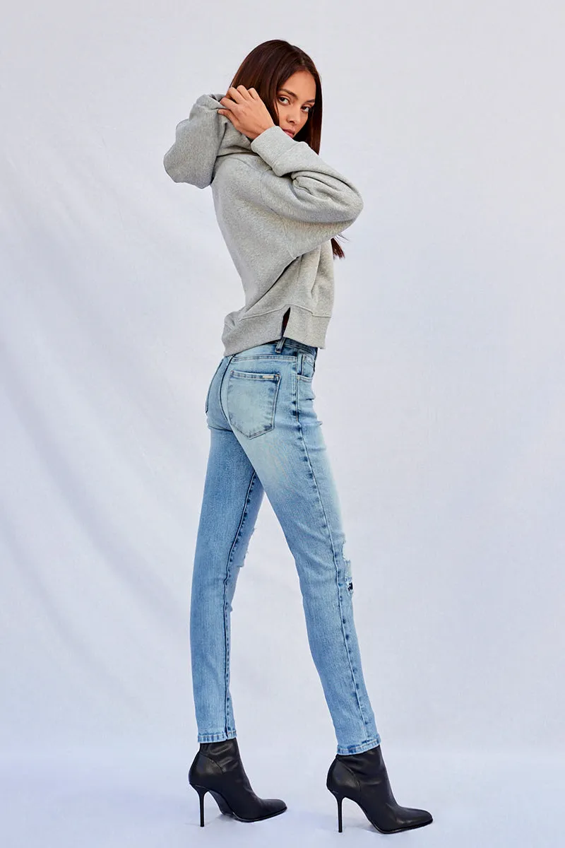 Insane Mid Rise Ankle Skinny Jeans