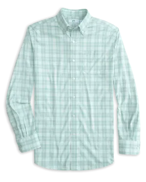 Intercoastal Primrose Plaid Long Sleeve Sport Shirt - Morning Mist Sage