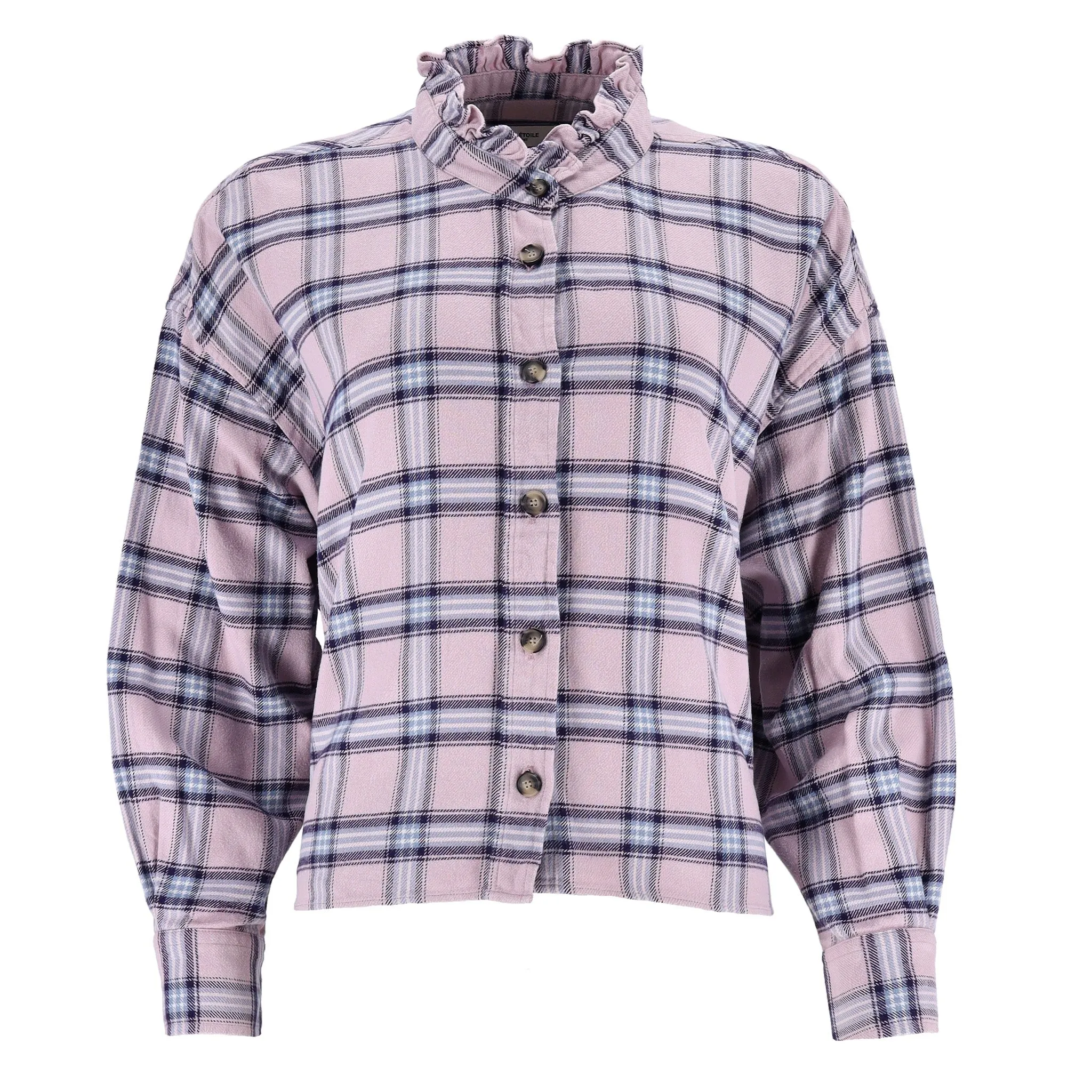 Isabel Marant Etoile Ruffled Checked Cotton Shirt. Size 38FR