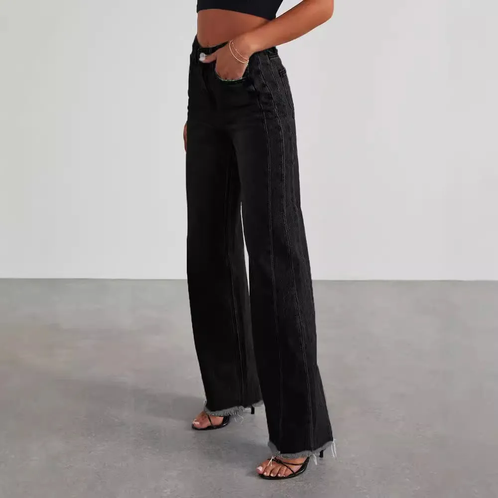 Jeans for Women High Waist Comfort Slim Fit Slimming Straight Wide Leg Mop Pants