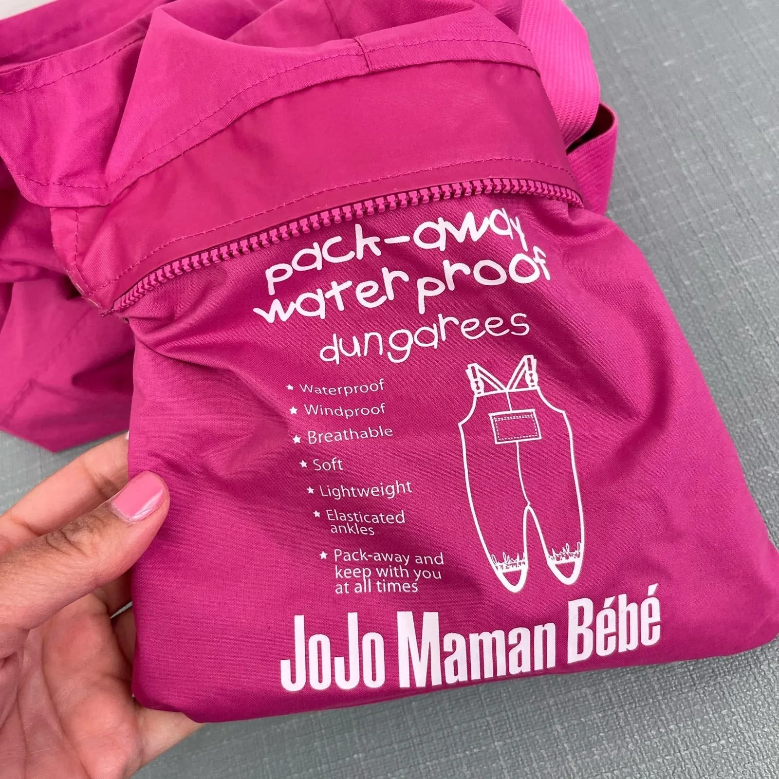 JoJo Maman Bebe Pack-Away Waterproof Dungarees 12-18 Months