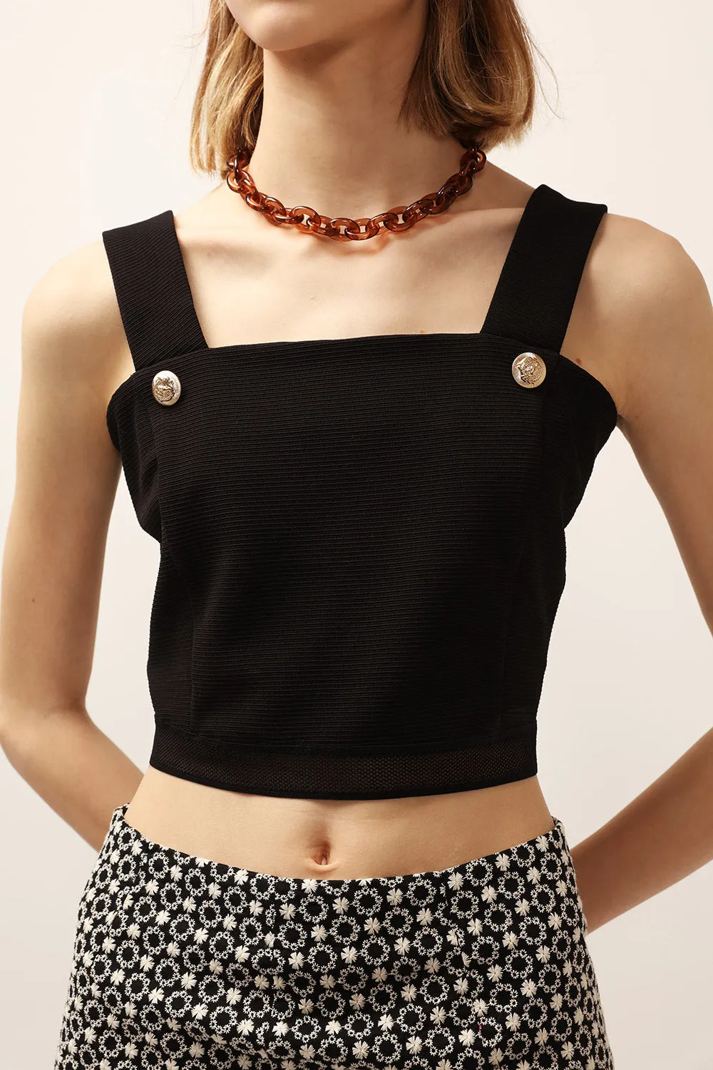 Kelly Mesh Hem Crop Top