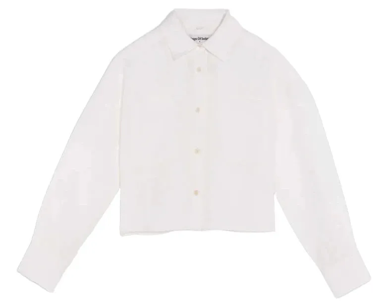 KINGS OF INDIGO Quinn linen shirt optical white women