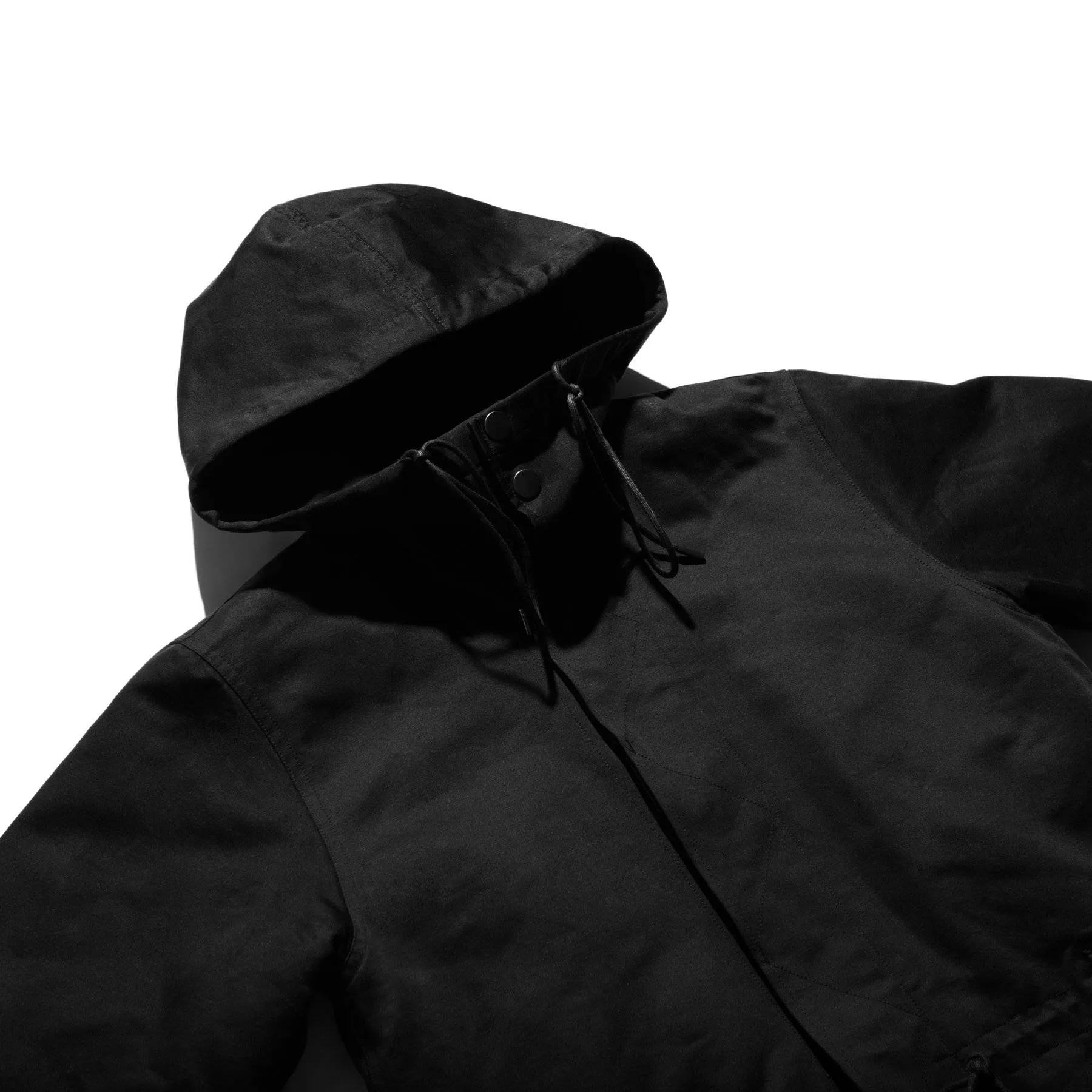 Konus Men's Poly Filled Hooded Twill Jacket  in Black